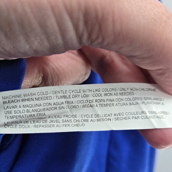 Eloquii Royal Blue Jumpsuit Back Key-Hole Front Tie-Long Sleeve Wide Leg Size 26 - Picture 10 of 11